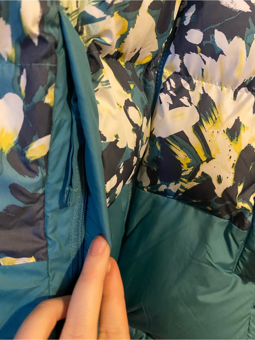 Columbia Teal Floral-Accent Hooded Puffer Jacket for women - Picture 3 of 9